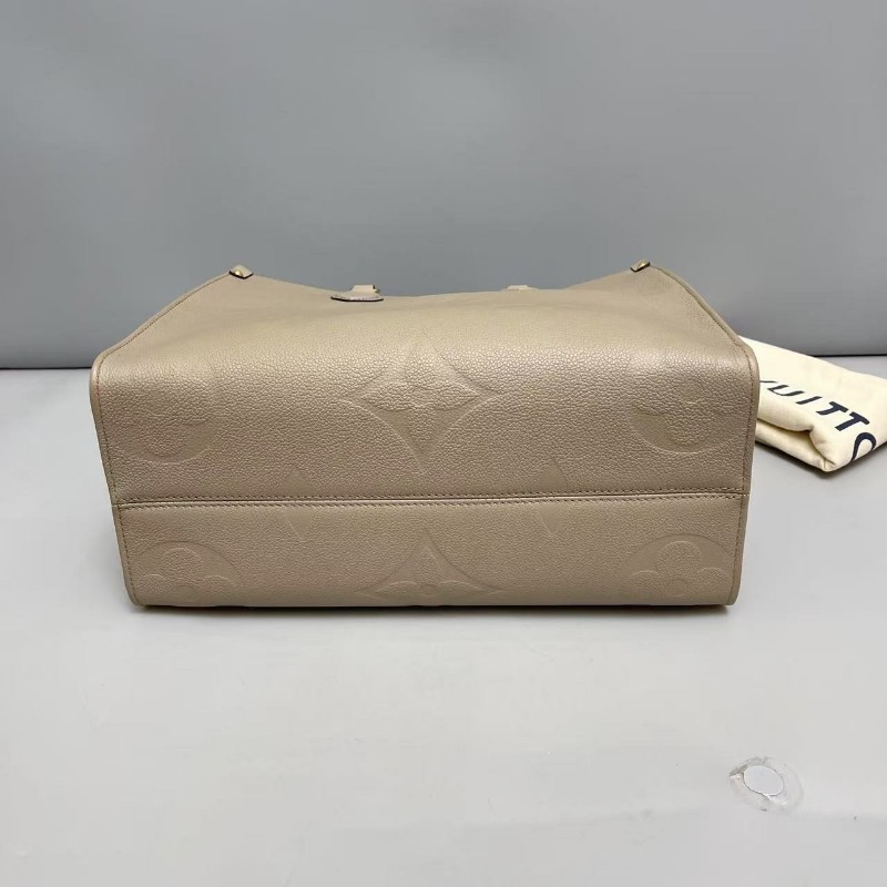 LV路易威登Onthego中號MM 灰色全皮壓紋tote托特包 晶片款-3