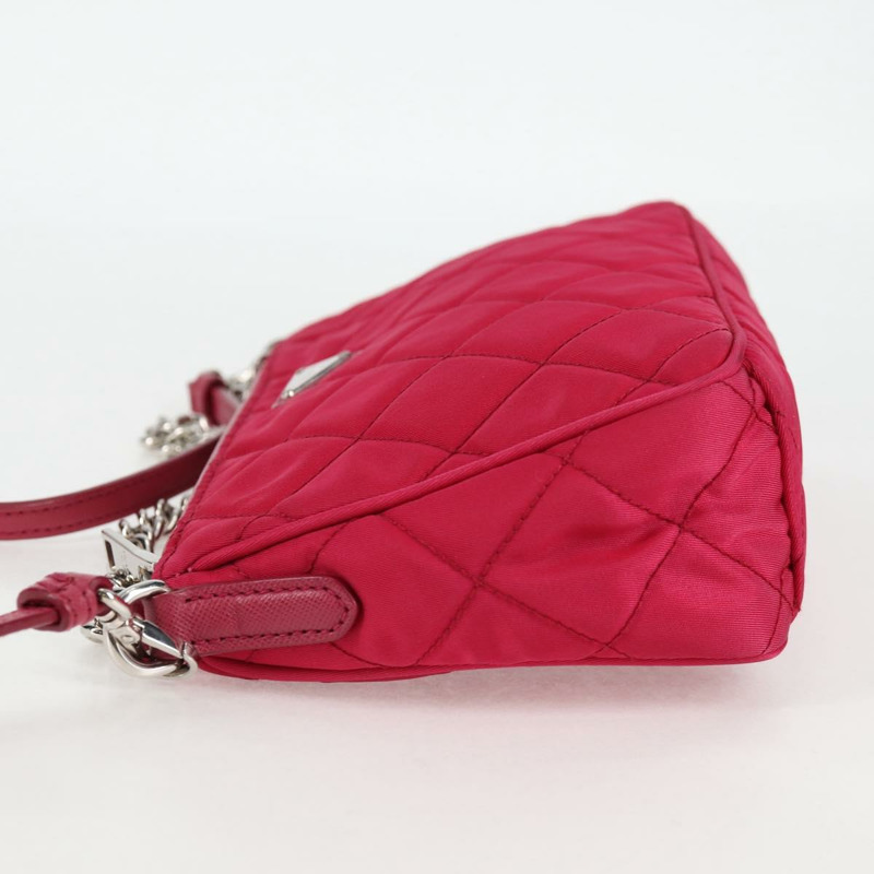 【日本直送】PRADA 尼龍鏈條手提包 2way 粉紅色銀色 正品 135510V-2