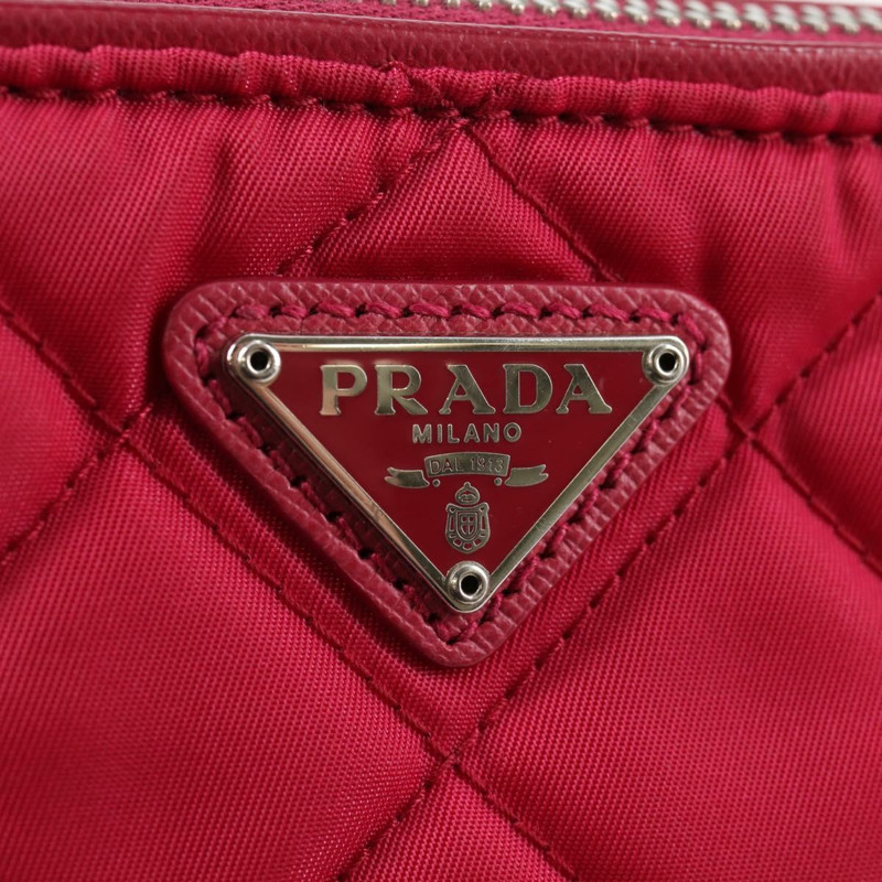 【日本直送】PRADA 尼龍鏈條手提包 2way 粉紅色銀色 正品 135510V-19