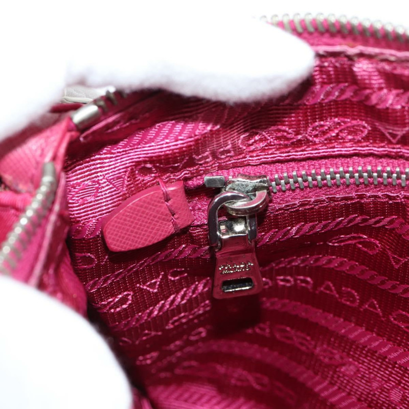 【日本直送】PRADA 尼龍鏈條手提包 2way 粉紅色銀色 正品 135510V-23