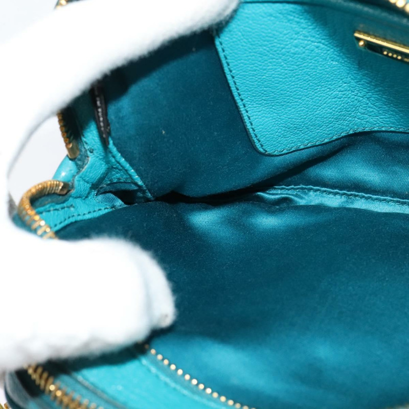 【日本直送】Miu Miu 肩背包 皮革 綠松石色 金色 正品 sw1090-19
