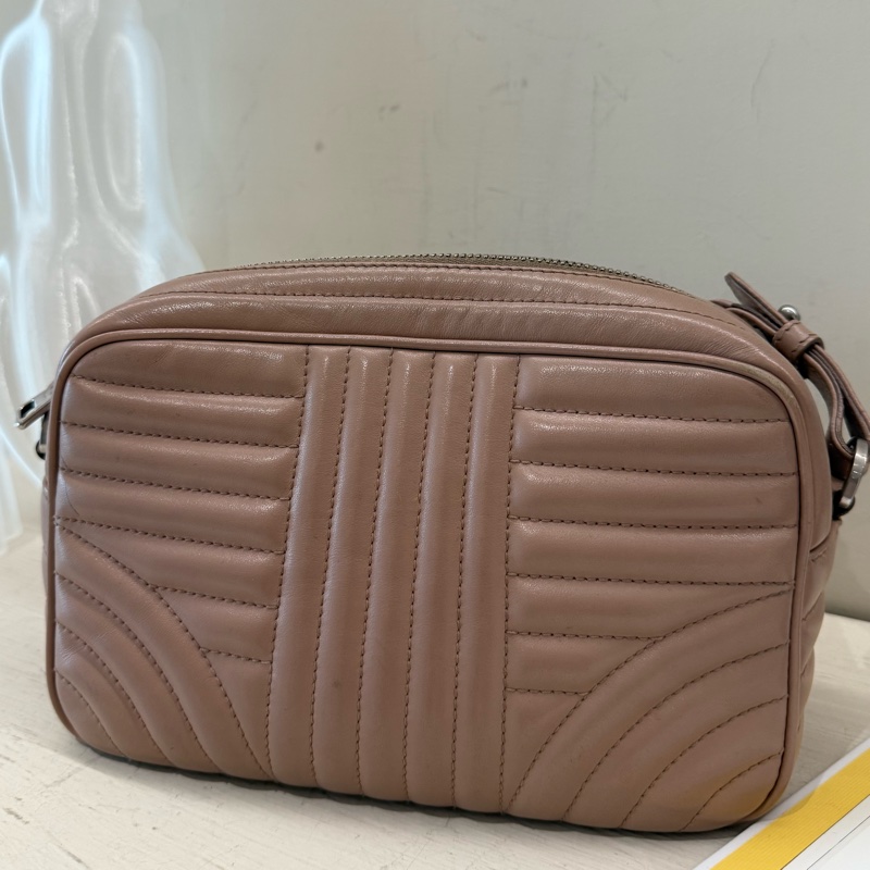 PRADA 粉色條紋鏈條包-1