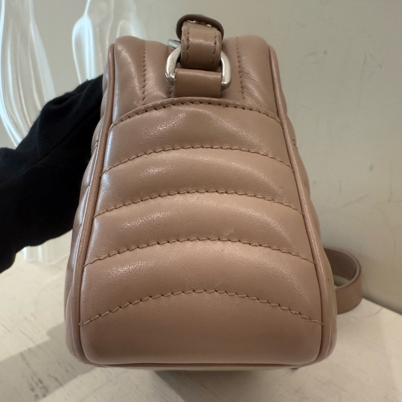 PRADA 粉色條紋鏈條包-4