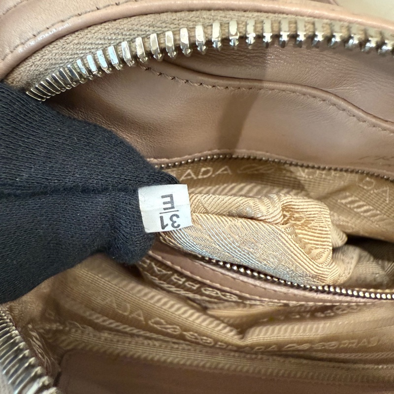 PRADA 粉色條紋鏈條包-13
