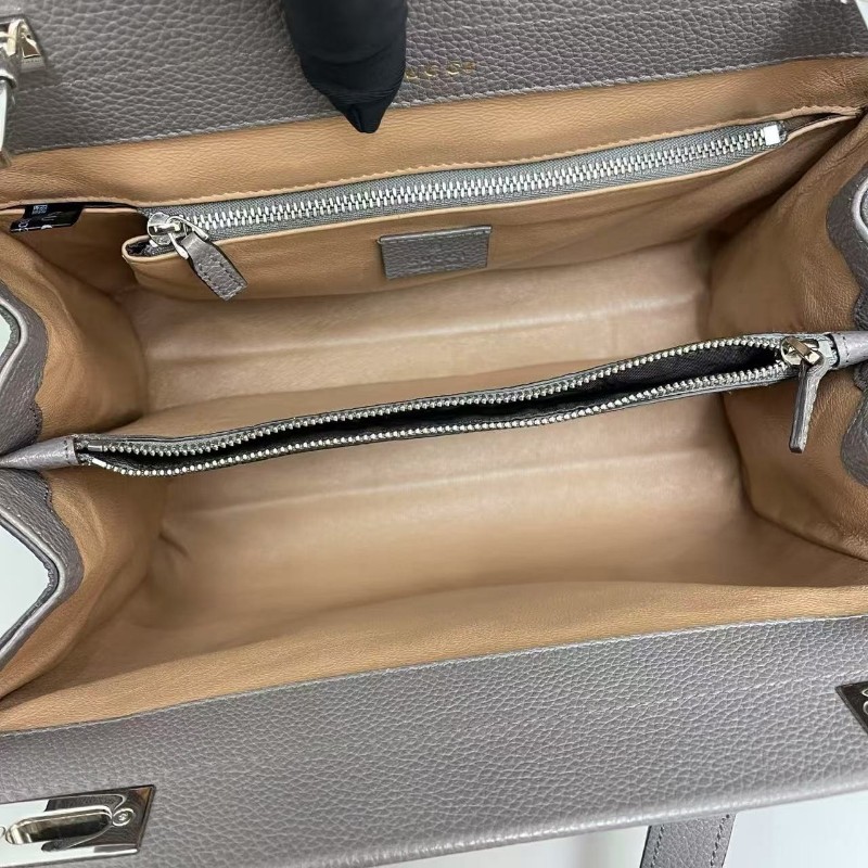 🈶票 Gucci古馳 Zumi小號灰色牛皮荔枝紋包 手提包肩背包-8