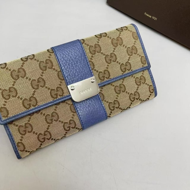 Gucci古馳 老花雙G帆布拼皮長款錢包長夾銀包 🈶盒子-2