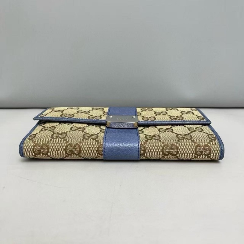 Gucci古馳 老花雙G帆布拼皮長款錢包長夾銀包 🈶盒子-5