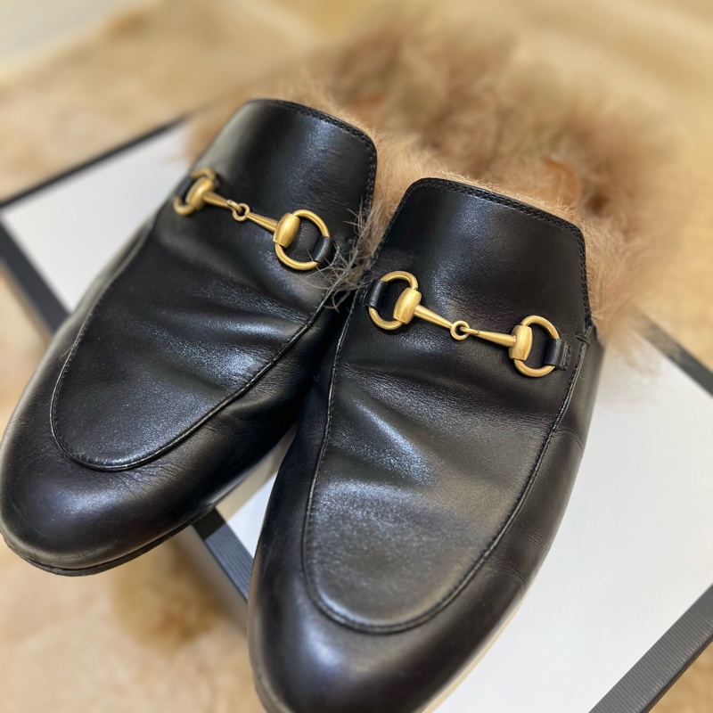 Gucci毛毛穆勒鞋-0