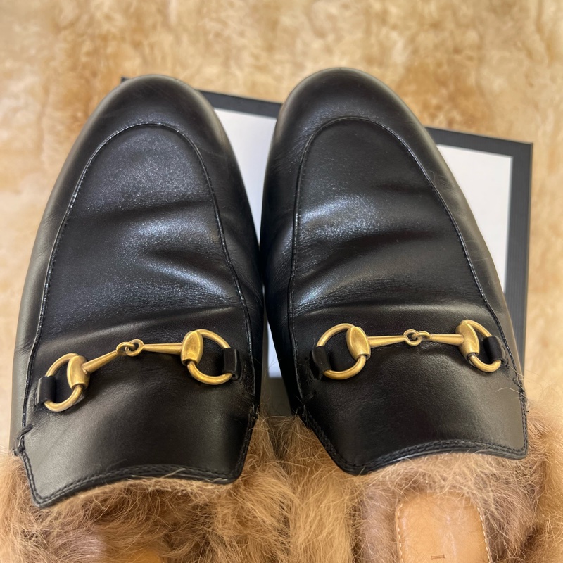 Gucci毛毛穆勒鞋-4