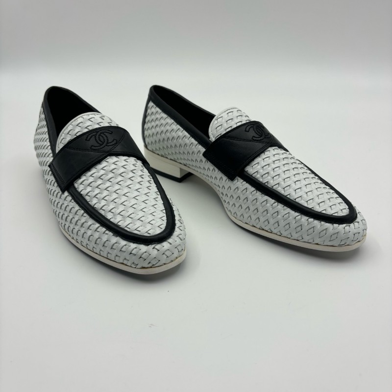 CHANEL香奈兒女士黑白編織平底鞋 權志龍同款 36C碼-2