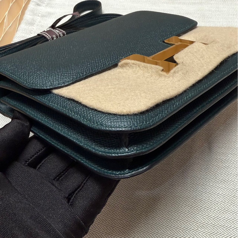 全新閑置品 HERMES 康康mini 19 松柏綠 D刻-2