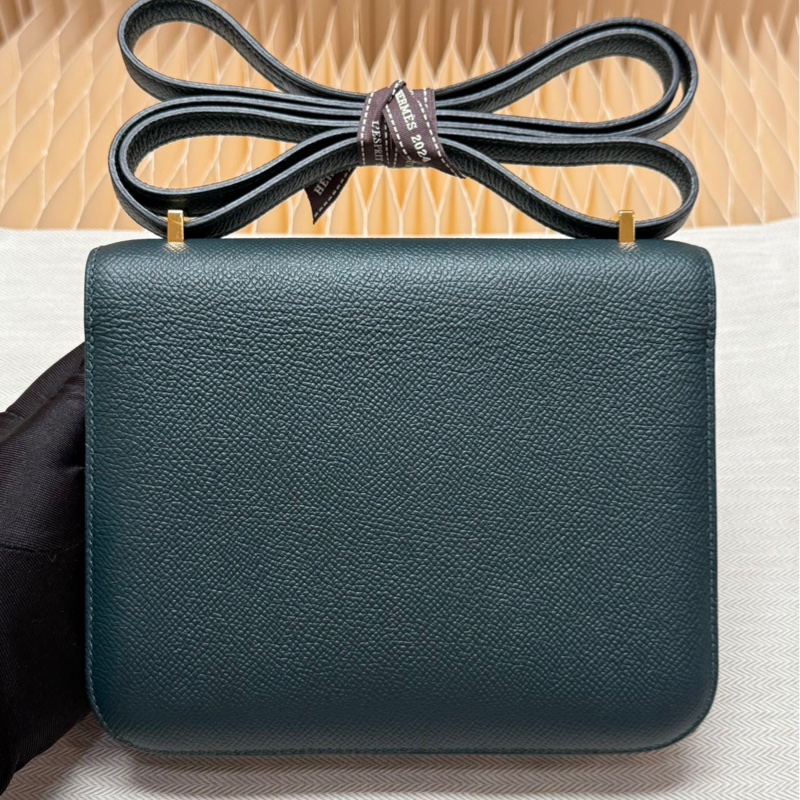 全新閑置品 HERMES 康康mini 19 松柏綠 D刻-7