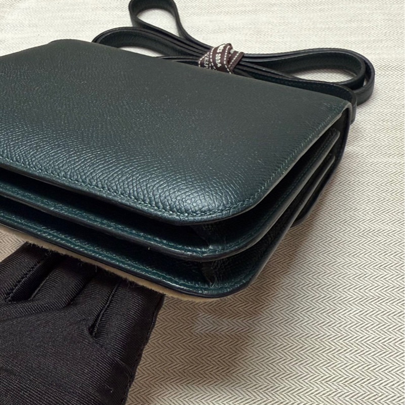 全新閑置品 HERMES 康康mini 19 松柏綠 D刻-9