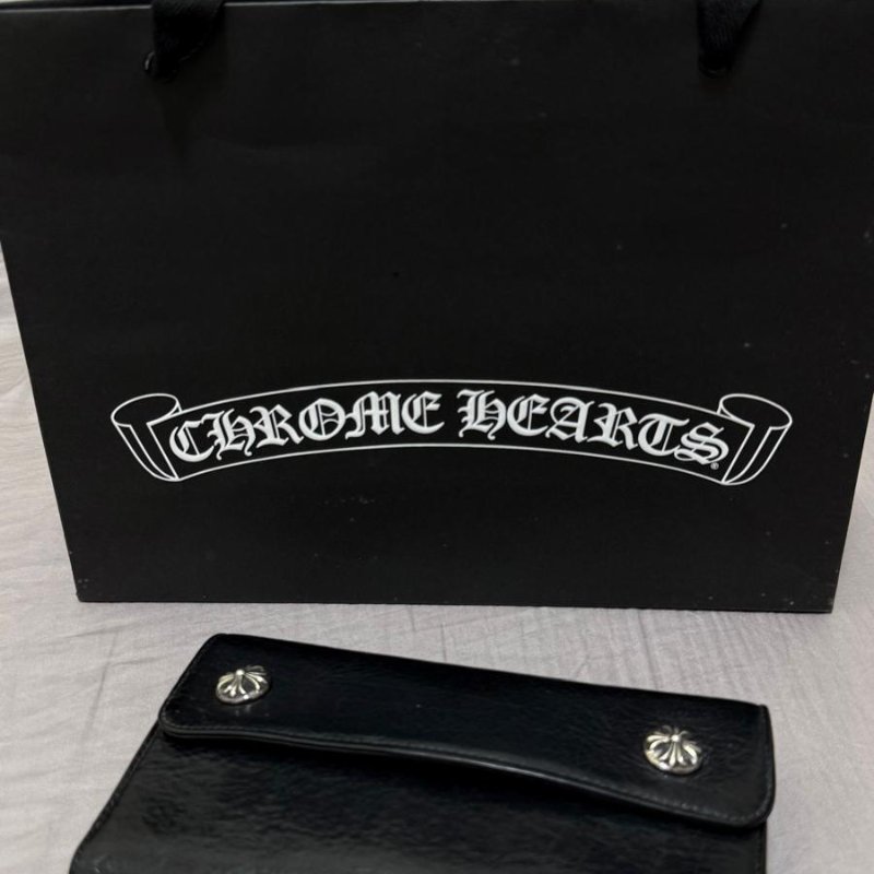 Chrome Hearts Wave Wallet Cross Button Heavy Leather 克羅心 長夾 皮夾 十字扣 銀飾 黑色【稀有收藏】-11