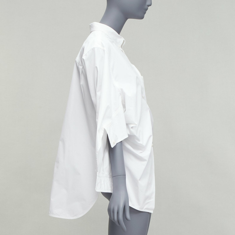 BALENCIAGA 2022 white BB desconstructed kimono sleeve oversized shirt FR36 S-3