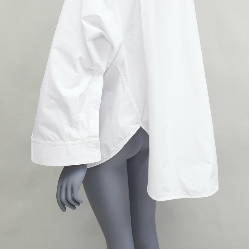 BALENCIAGA 2022 white BB desconstructed kimono sleeve oversized shirt FR36 S-5