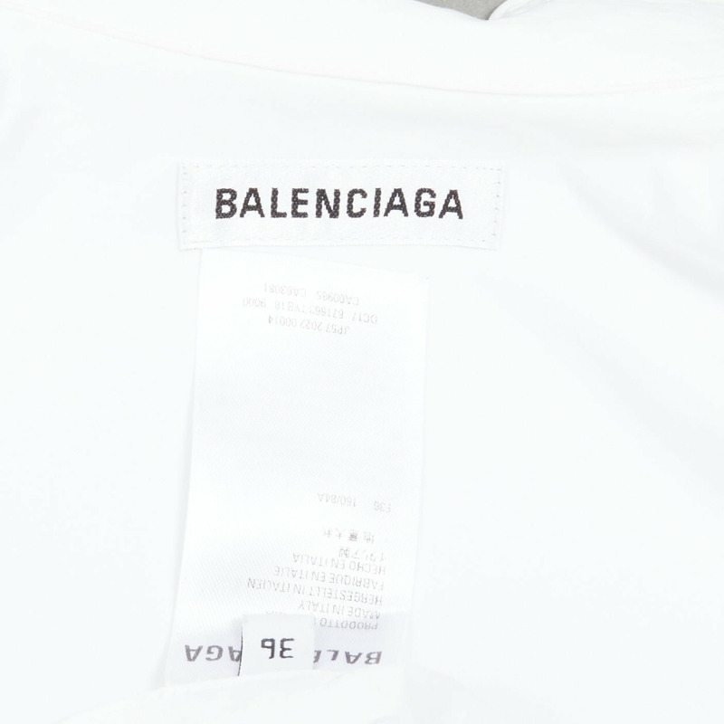 BALENCIAGA 2022 white BB desconstructed kimono sleeve oversized shirt FR36 S-8