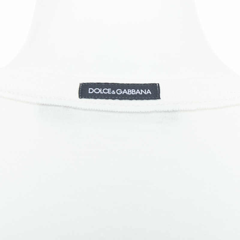 DOLCE GABBANA black white cotton lace overlay tank top IT40 S-1
