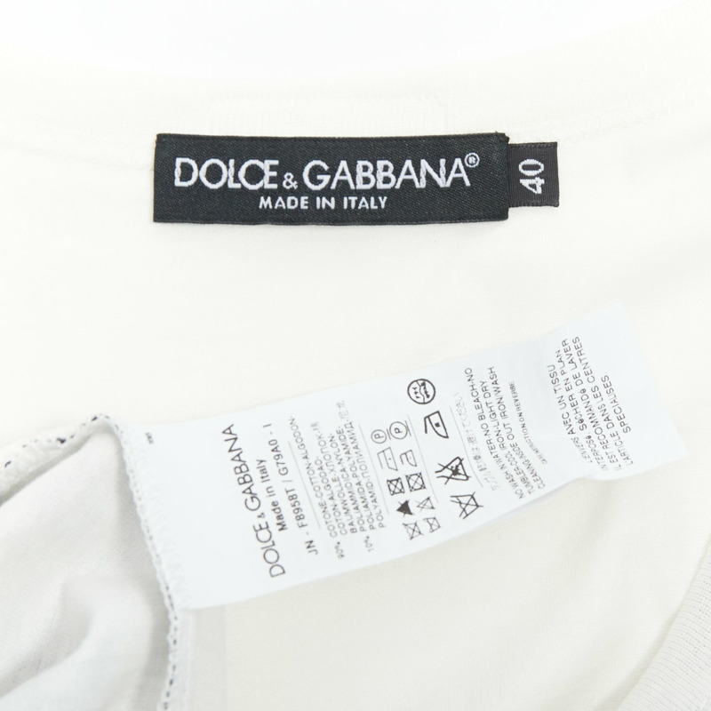 DOLCE GABBANA black white cotton lace overlay tank top IT40 S-7