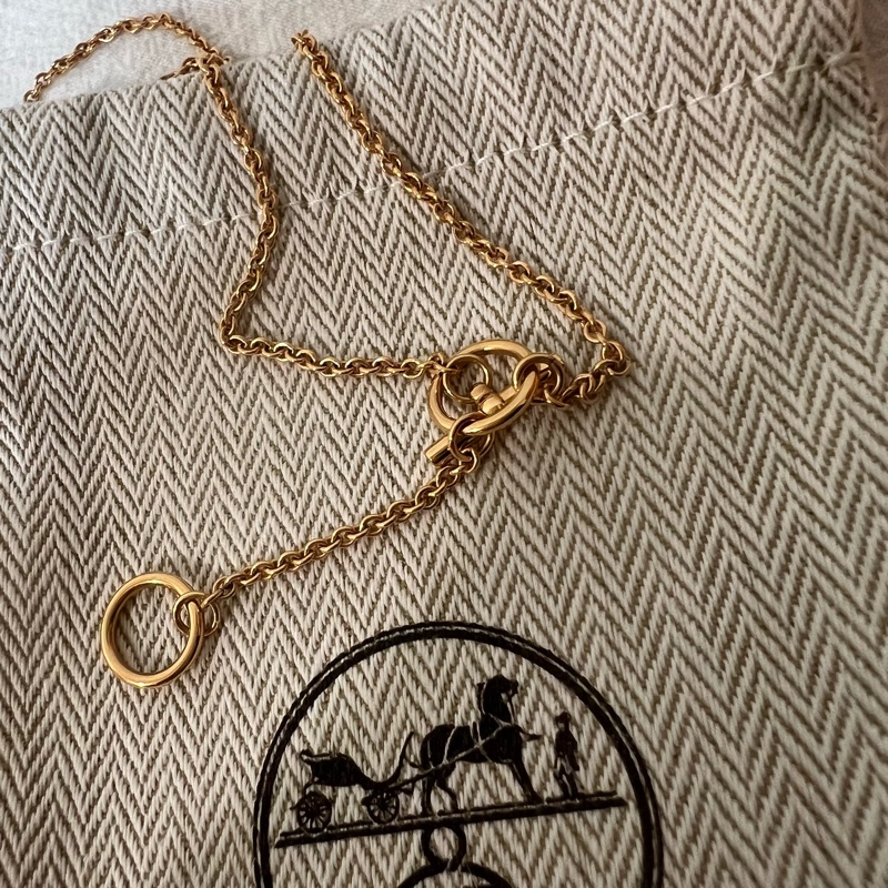 ෆ Hermes 豬鼻子項鍊 溫柔米色 奶茶色🈶購證-10