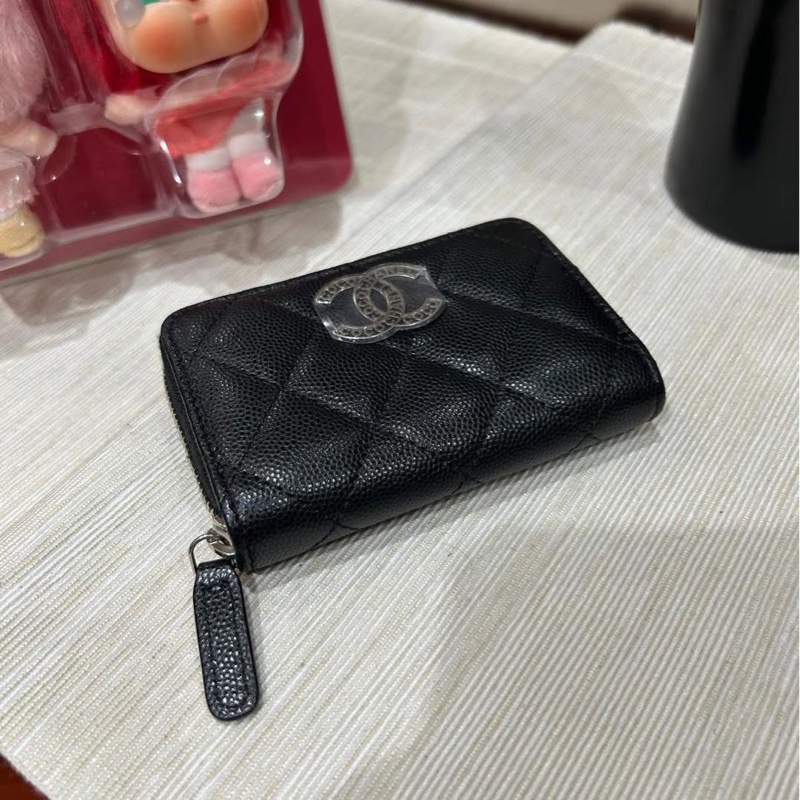 Chanel card holder 黑色荔枝牛皮-3
