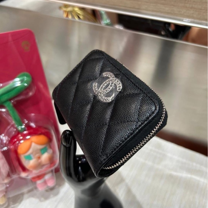 Chanel card holder 黑色荔枝牛皮-5