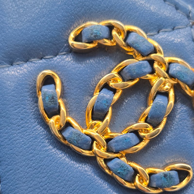 CHAENL 香奈兒 19 系列 天藍色 卡包 卡夾-9