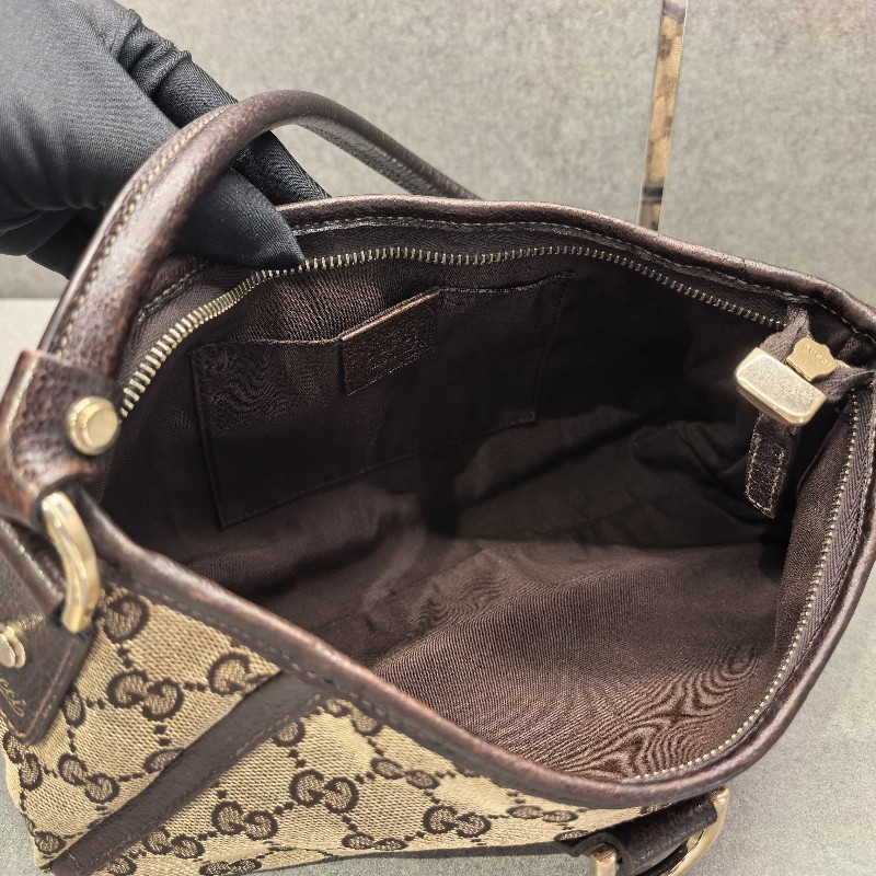 Gucci古馳 老花 帆布麻將包 腋下包 肩背包 手提包-8