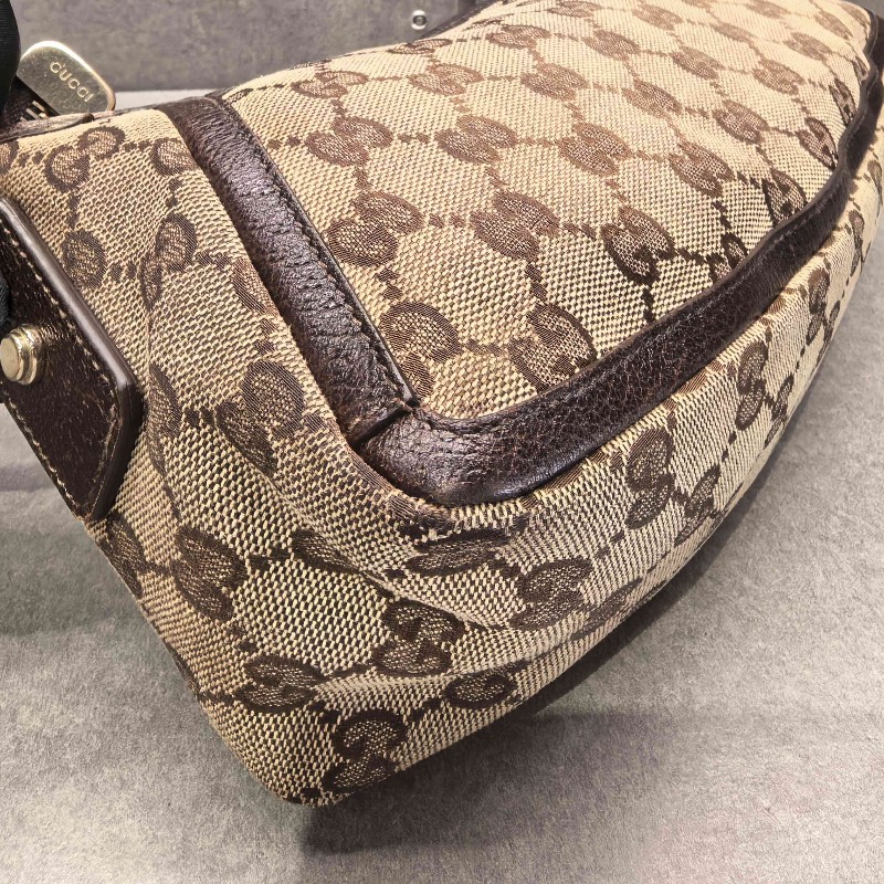 Gucci古馳 老花 帆布麻將包 腋下包 肩背包 手提包-9