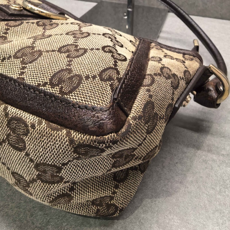 Gucci古馳 老花 帆布麻將包 腋下包 肩背包 手提包-12