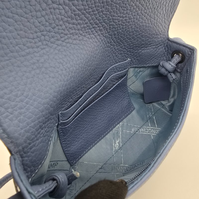 （近新❤️未使用）LONGCHAMP 瓏驤 ROSEAU系列 竹節卵石紋 淡藍色 牛皮 鍊帶 斜背包｜🈶️ 塵袋-9