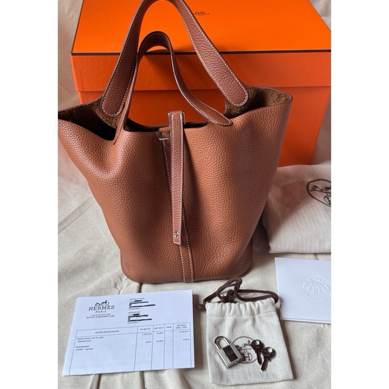 愛馬仕Hermes Picotin 22 金棕銀扣 Y刻-0