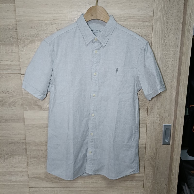 Allsaints 灰色 短袖 牛津襯衫 男XS-0