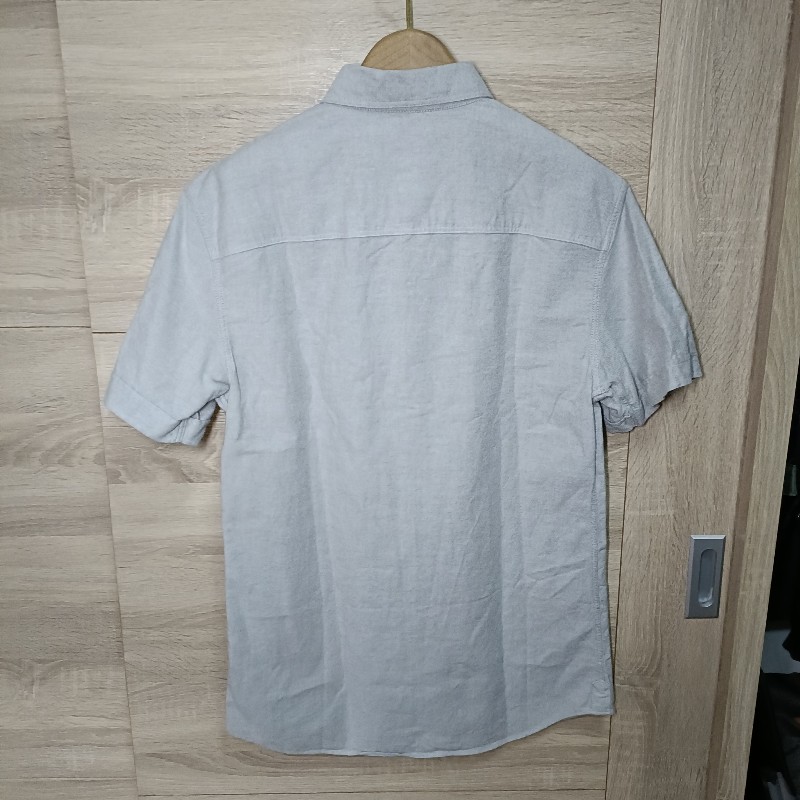 Allsaints 灰色 短袖 牛津襯衫 男XS-2