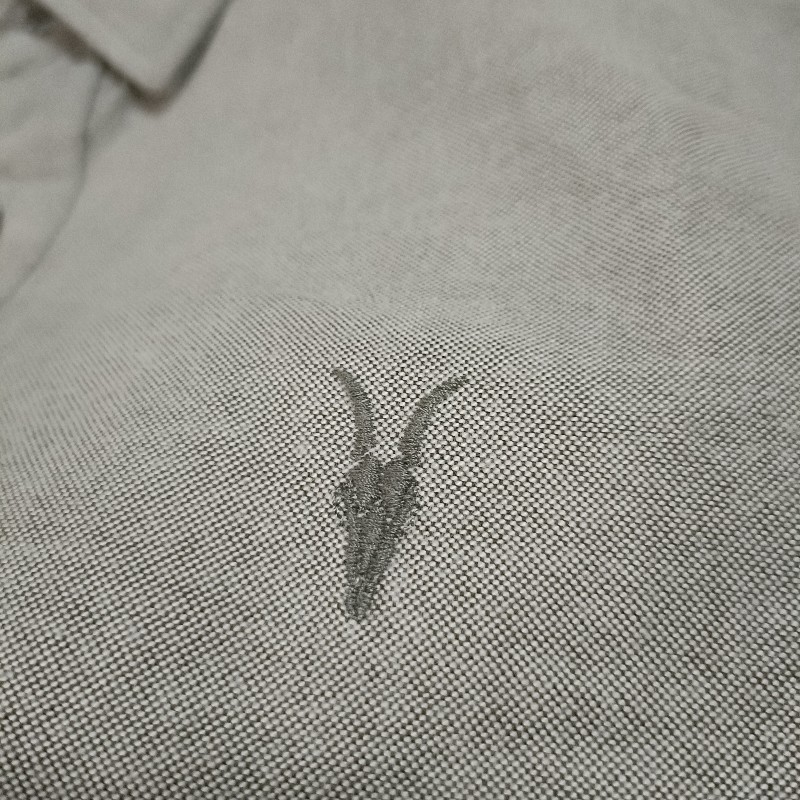 Allsaints 灰色 短袖 牛津襯衫 男XS-4