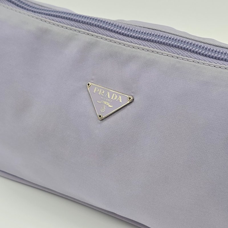 PRADA 普拉達 薰衣草紫 尼龍包 腋下包 單肩包-0