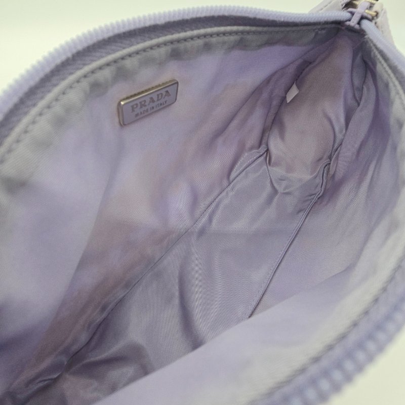 PRADA 普拉達 薰衣草紫 尼龍包 腋下包 單肩包-7