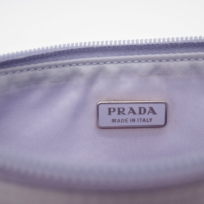 PRADA 普拉達 薰衣草紫 尼龍包 腋下包 單肩包-11