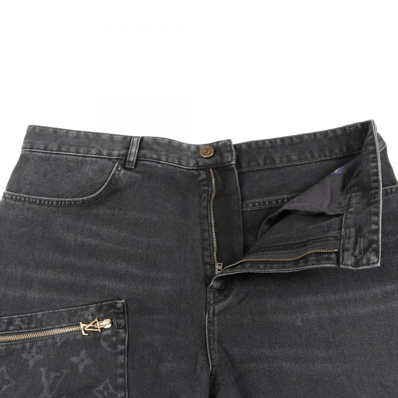 路易威登 Monogram 牛仔工裝褲,棉質,黑色,36 碼,二手男士-5
