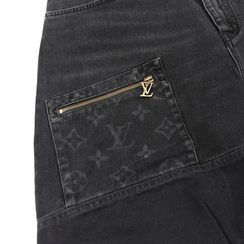 路易威登 Monogram 牛仔工裝褲,棉質,黑色,36 碼,二手男士-7