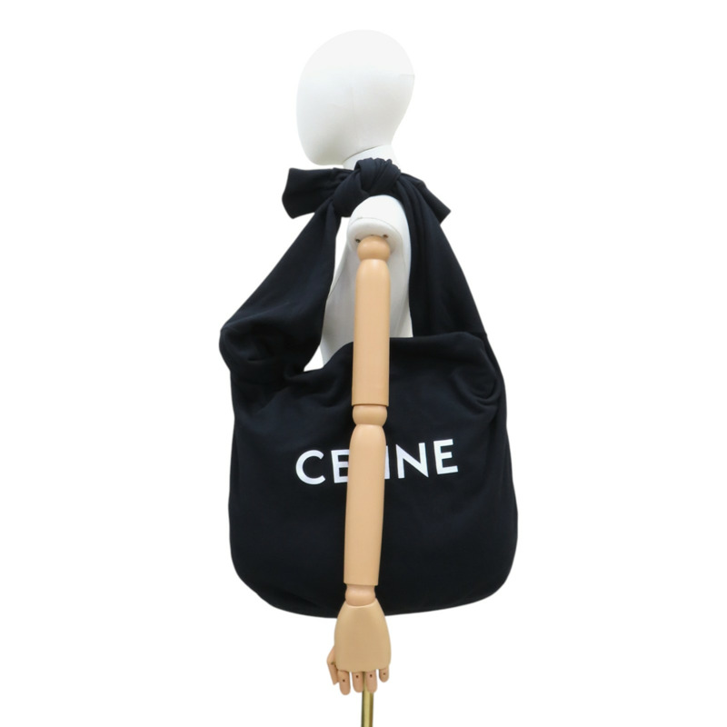黑色 棉T材質 Sweat 肩背包【CELINE 賽琳】-10