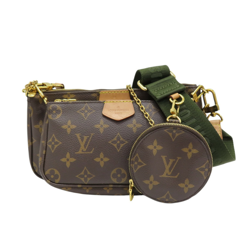 棕色 原花帆布 Multi Pochette Accessoires 肩背包【LOUIS VUITTON LV 路易威登】 M44813-0