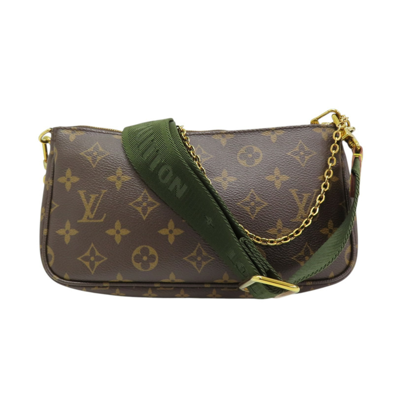 棕色 原花帆布 Multi Pochette Accessoires 肩背包【LOUIS VUITTON LV 路易威登】 M44813-1