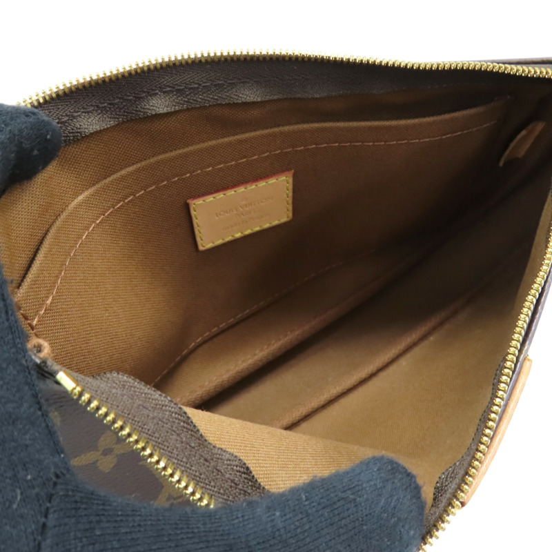 棕色 原花帆布 Multi Pochette Accessoires 肩背包【LOUIS VUITTON LV 路易威登】 M44813-4
