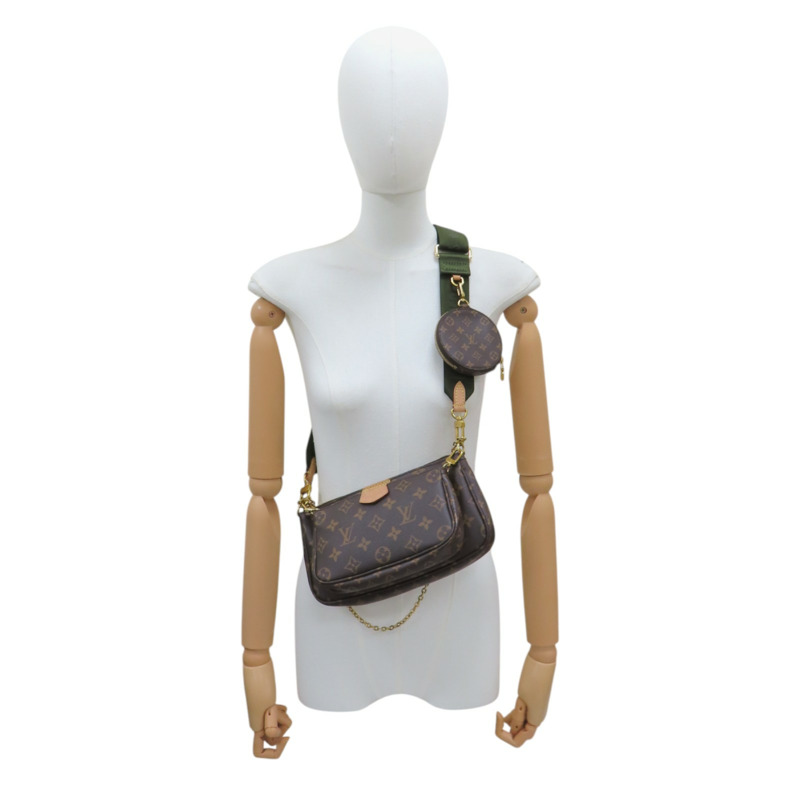 棕色 原花帆布 Multi Pochette Accessoires 肩背包【LOUIS VUITTON LV 路易威登】 M44813-11