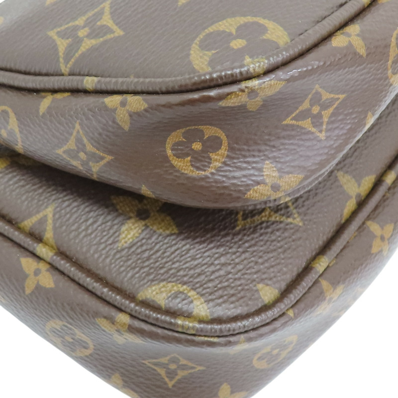 棕色 原花帆布 Multi Pochette Accessoires 肩背包【LOUIS VUITTON LV 路易威登】 M44813-13