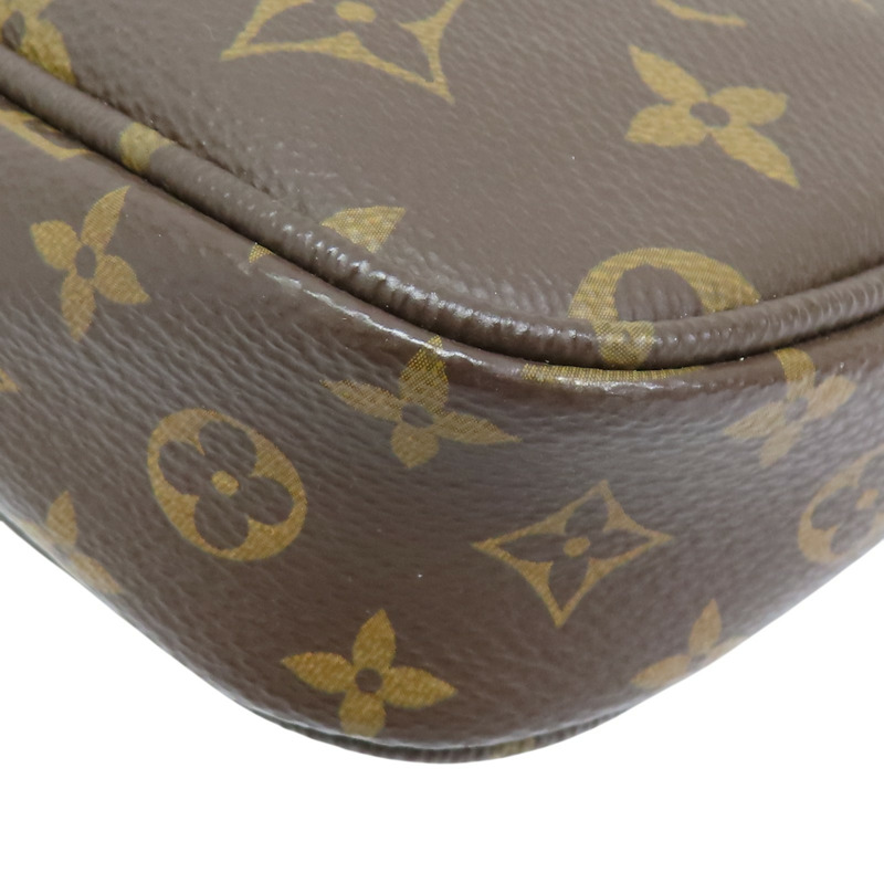 棕色 原花帆布 Multi Pochette Accessoires 肩背包【LOUIS VUITTON LV 路易威登】 M44813-16