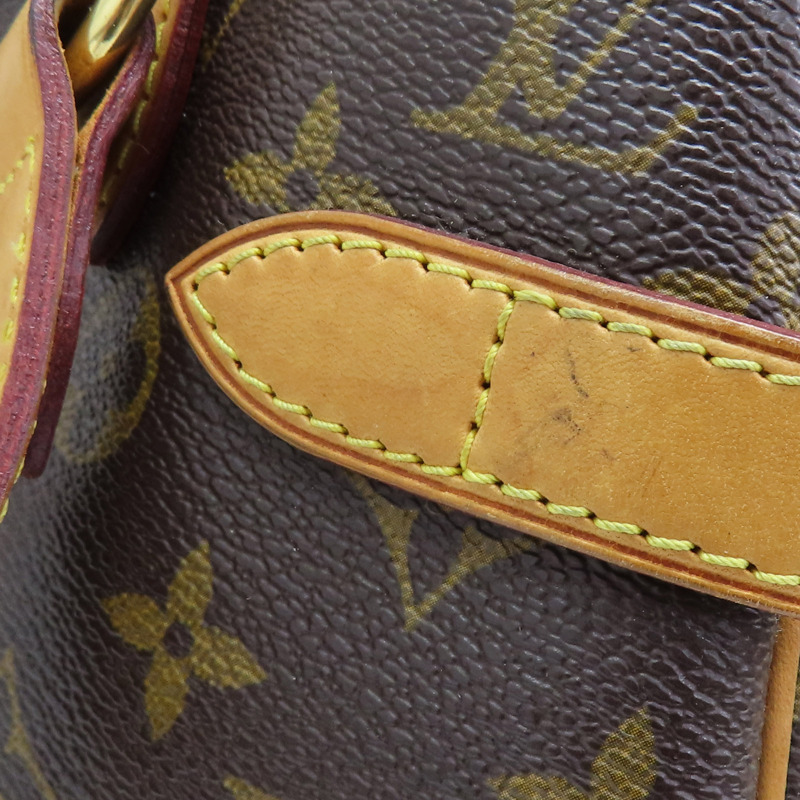 棕色 原花帆布 Batignolles Vertical 肩背包 M51153-15