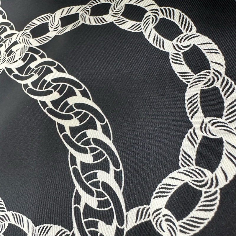 HERMES 愛馬仕《連鎖反應》 絲巾 方巾 90*90cm 100%桑蠶絲 全新-4