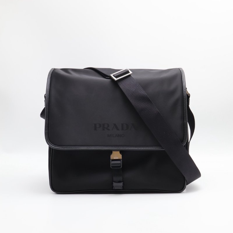 PRADA 尼龍郵差包 - 黑-0